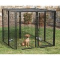 Stephens Pipe & Steel Dog Kennel with Sunblock Top, 5 ft OAL, 5 ft OAW, 4 ft OAH, PowderCoated RSHBK11-11799